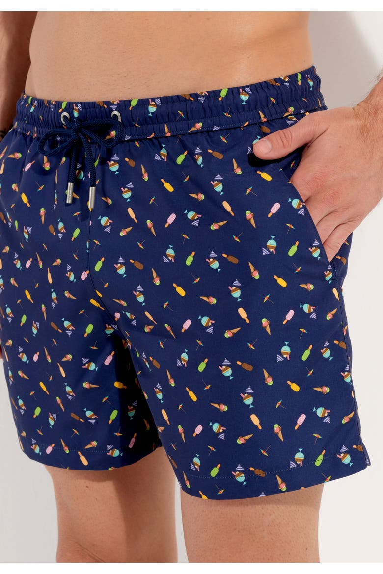 Summer Beach Boxer, Alternate, color, Navy Print