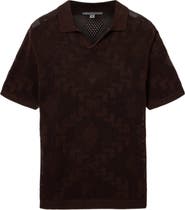 John Varvatos Corso Organic Cotton Diamond Crochet Polo