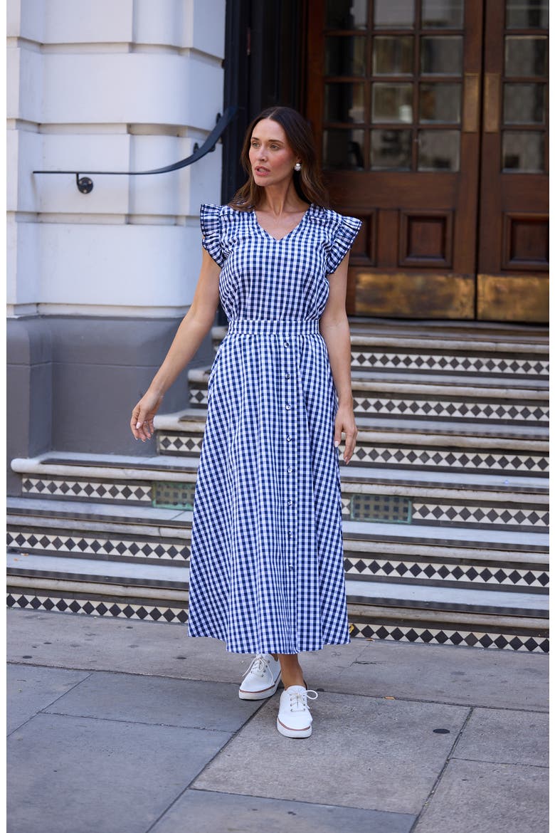 Lucy Plaid Maxi Skirt, Alternate, color, NAVY GINGHAM