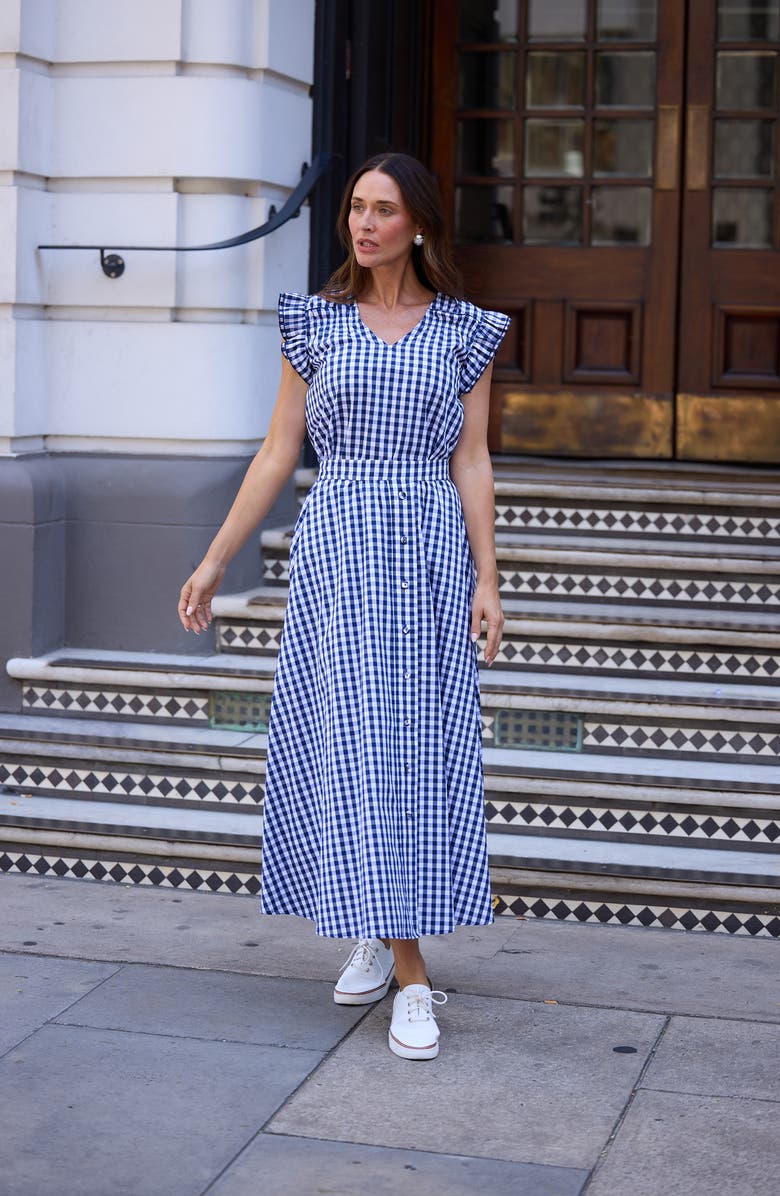 Brave+True Lucy Plaid Maxi Skirt, Alternate, color, Navy Gingham