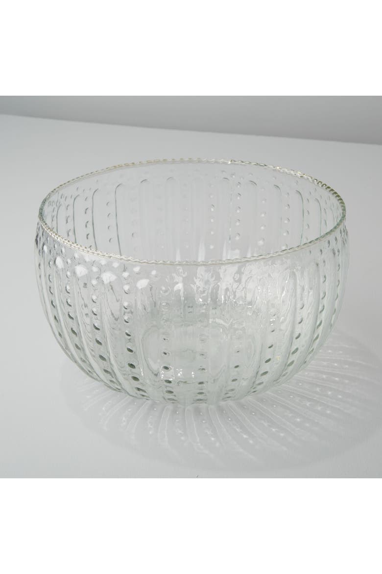 Ruffle Glass Lines Large Bowl, Alternate, color, Clear