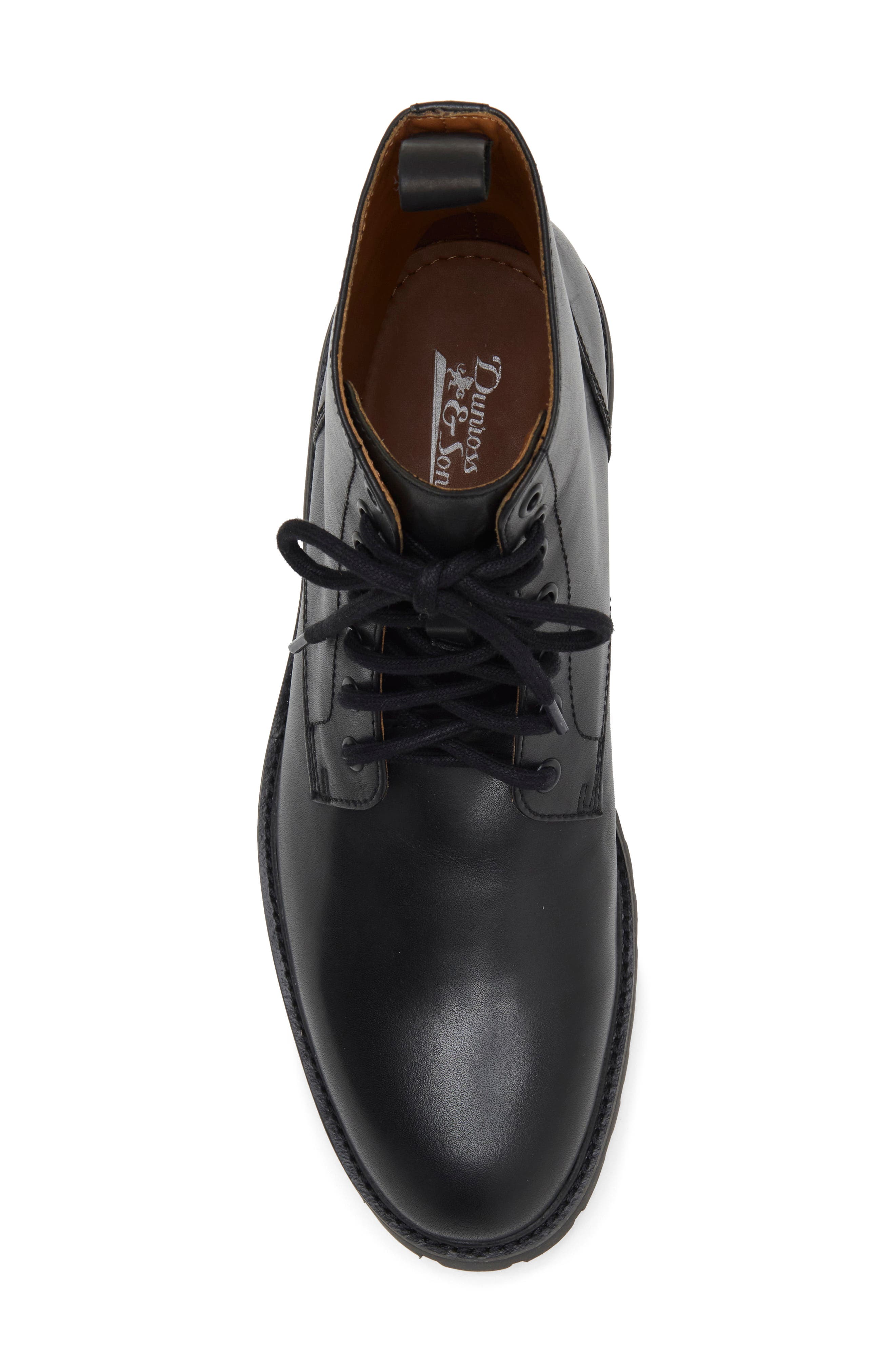 Leather Combat Boot, Alternate, color, BLACK