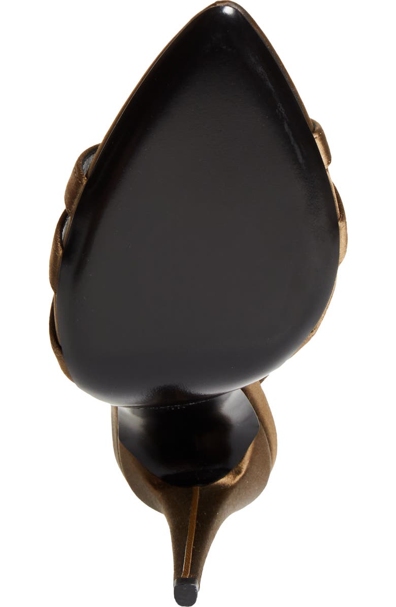 Saint Laurent Kate Pointed Toe Slingback Sandal, Alternate, color, Brown