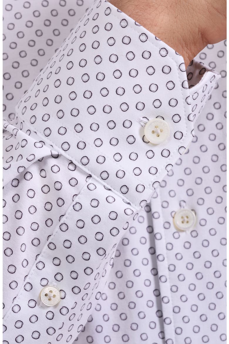 Devon OoohCotton® Dot Print Button-Up Shirt, Alternate, color, WHITE