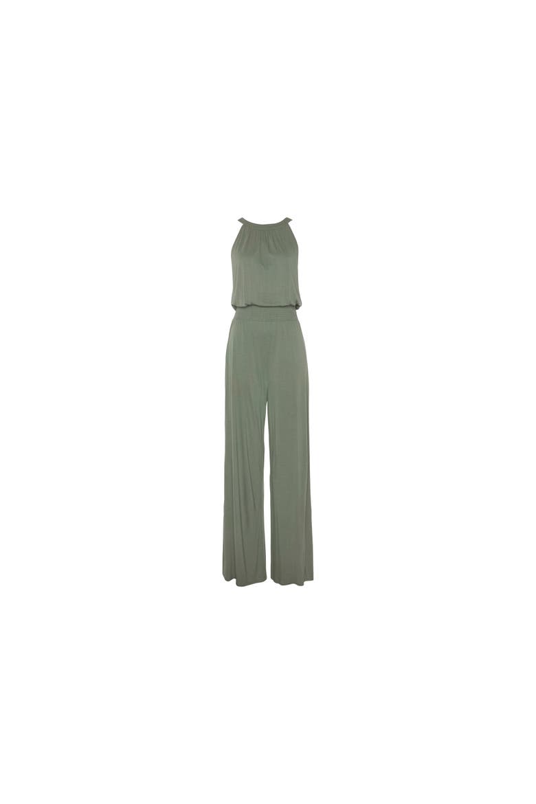 Halter Neck Jumpsuit, Alternate, color, Khaki