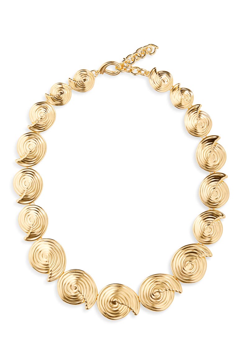 Spiral Statement Necklace, Main, color, GOLD