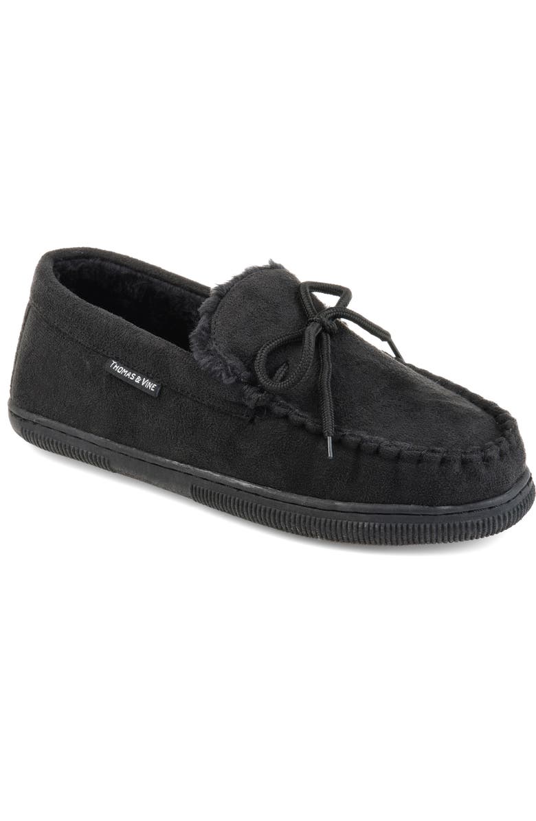 Thomas & Vine Orion Moccasin Slipper with Faux Fur, Main, color,