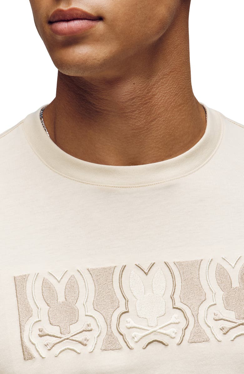 Psycho Bunny Rob Graphic Crew Tee, Alternate, color, Ivory