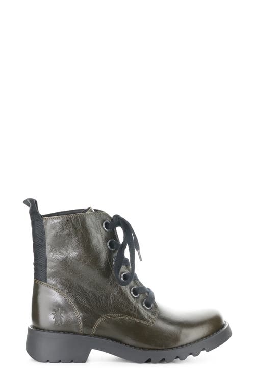 Fly London Ragi Combat Boot In Green