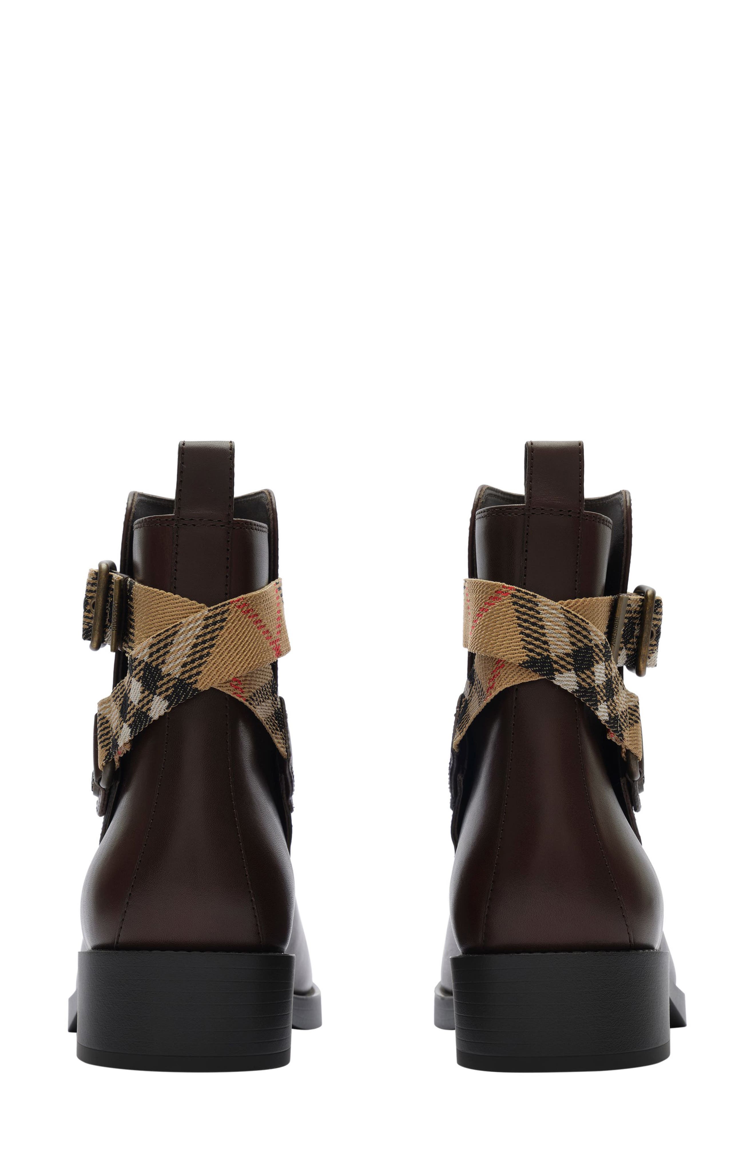 Burberry Huntley Belted Bootie, Alternate, color, Treacle Brown