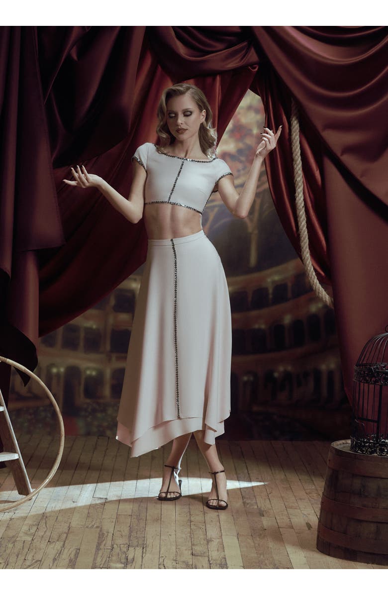 Contessa Mills Coraline Flowing Brushed Satin Maxi Skirt, Alternate, color, Pink