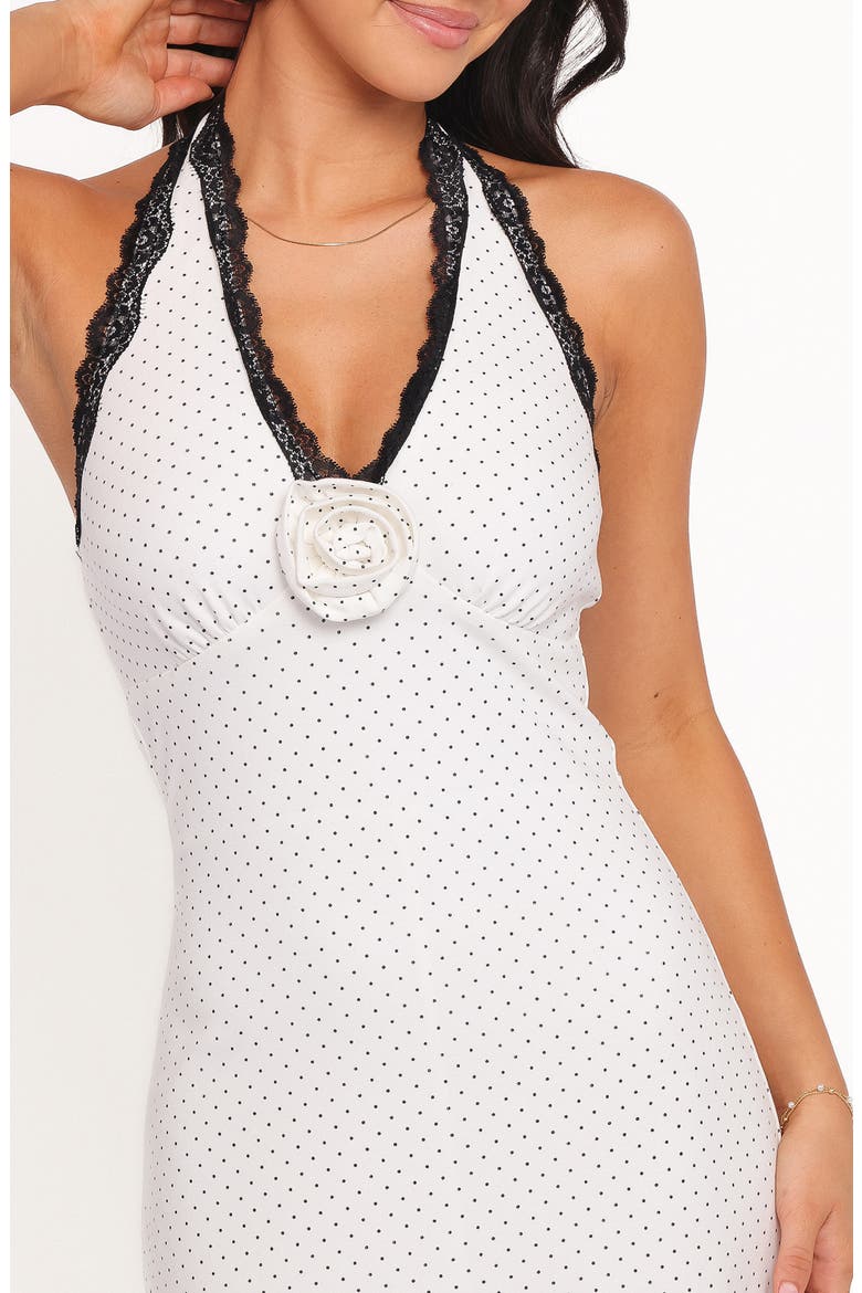 Conrad Halter Maxi Dress, Alternate, color, WHITE POLKA DOT