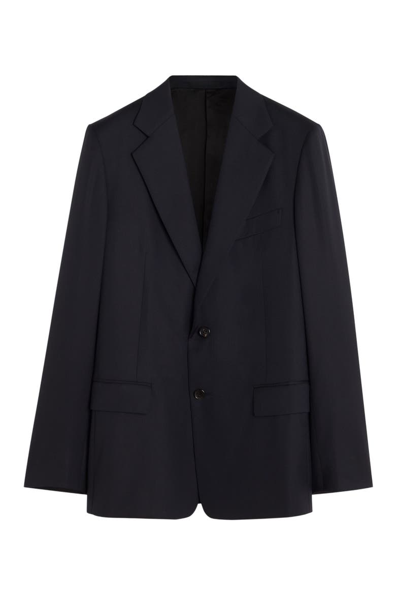 Single-Breasted Flap Pockets Jacket, Alternate, color, NAVY BLUE