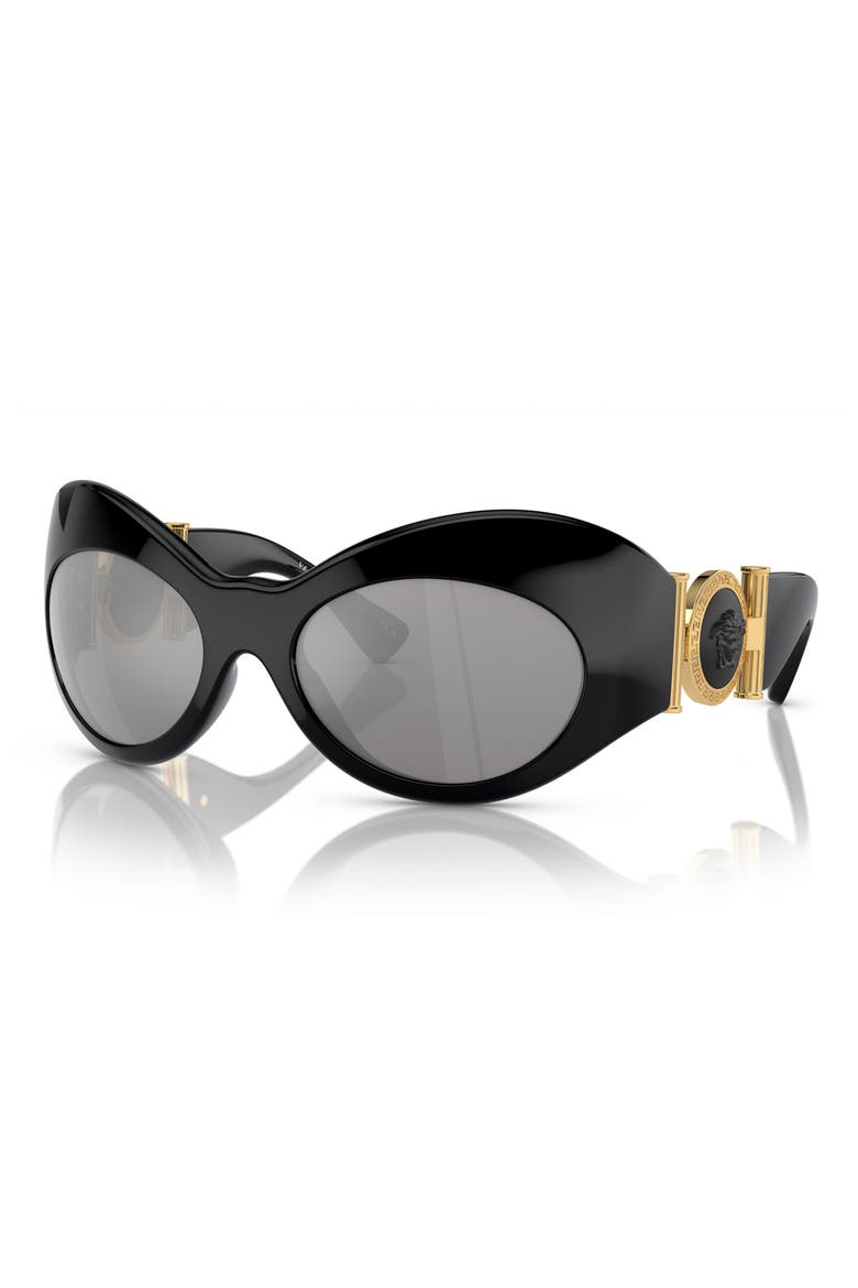 58mm Irregular Sunglasses, Alternate, color, BLACK