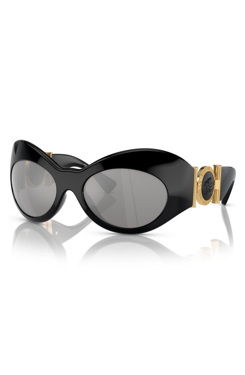 Versace 58mm Irregular Sunglasses, Alternate, color, Black