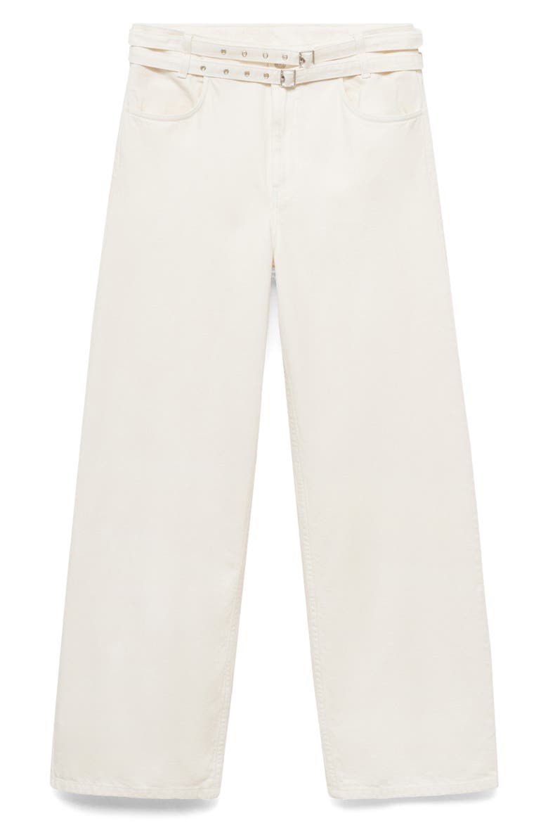 Double Belt Balloon Jeans, Alternate, color, OFF WHITE