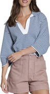APNY Stripe Three-Quarter Sleeve Sweater