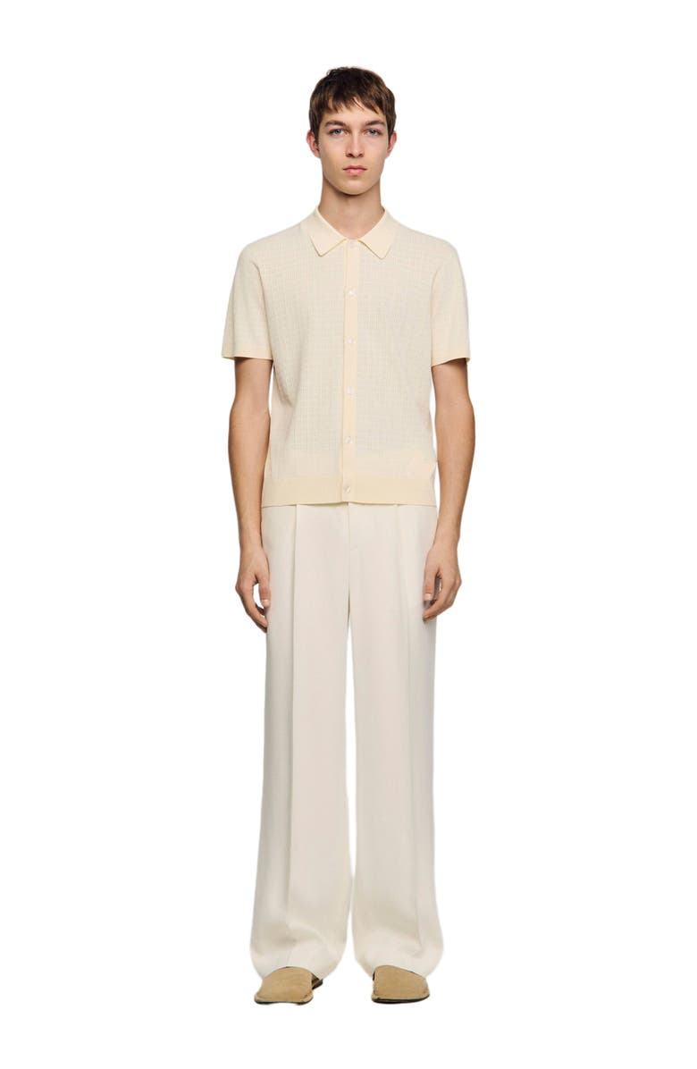 SANDRO Openwork shirt, Alternate, color, Ecru