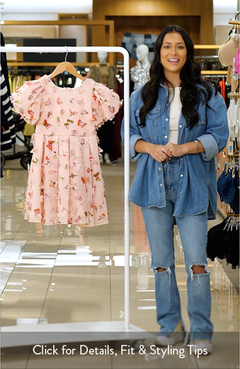 Kids' Appliqué Puff Sleeve Party Dress, sales video thumbnail