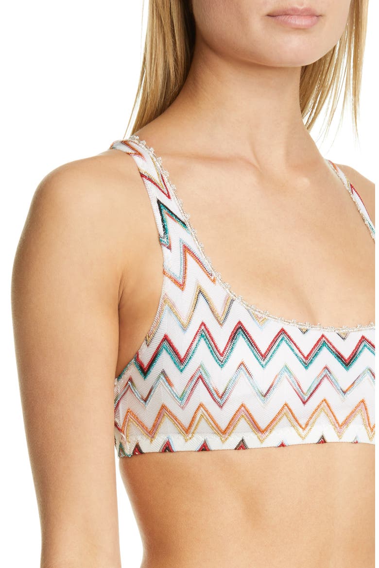 Zigzag Two-Piece Swimsuit, Alternate, color, WHITE MULTI