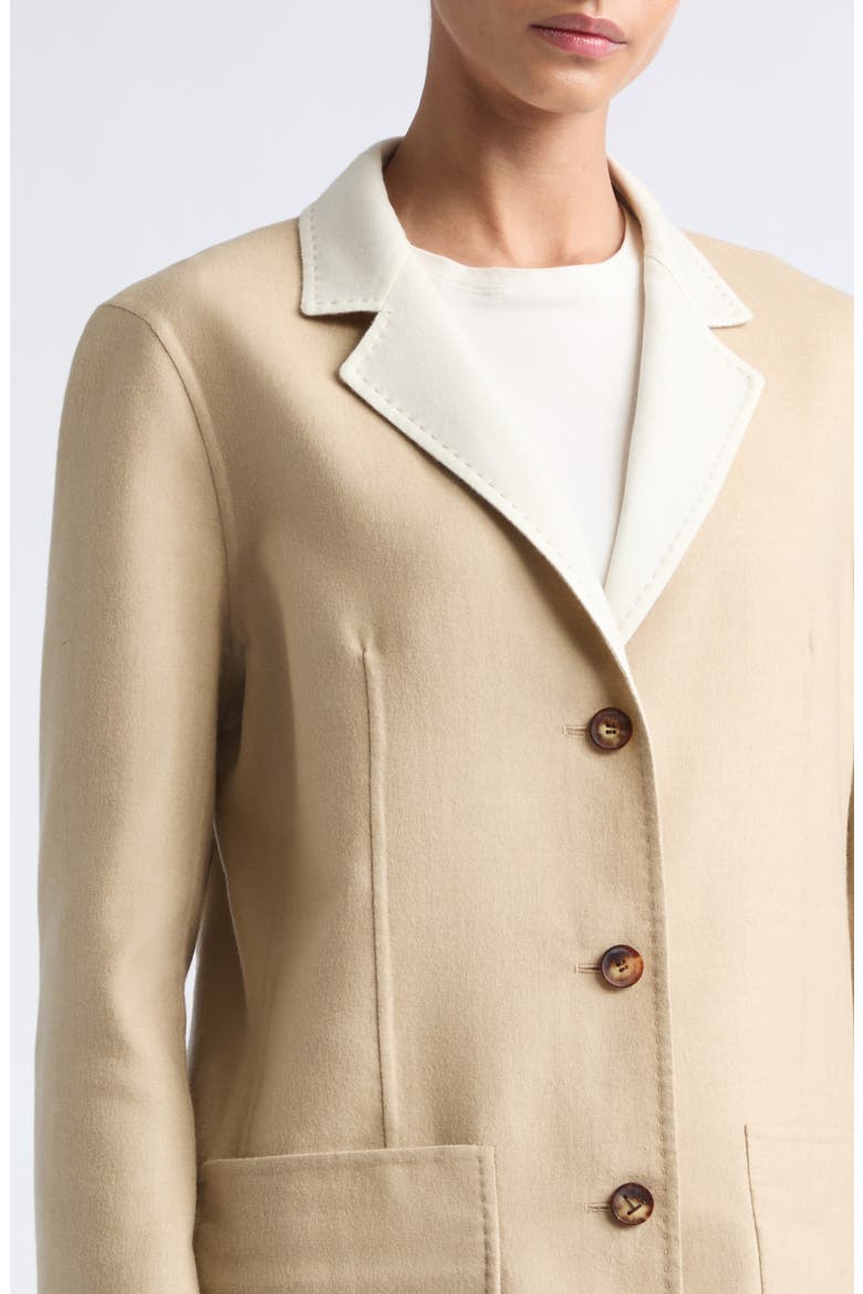 Patch Pocket Reversible Wool & Silk Blazer, Alternate, color, BEECHNUT/CLOUD