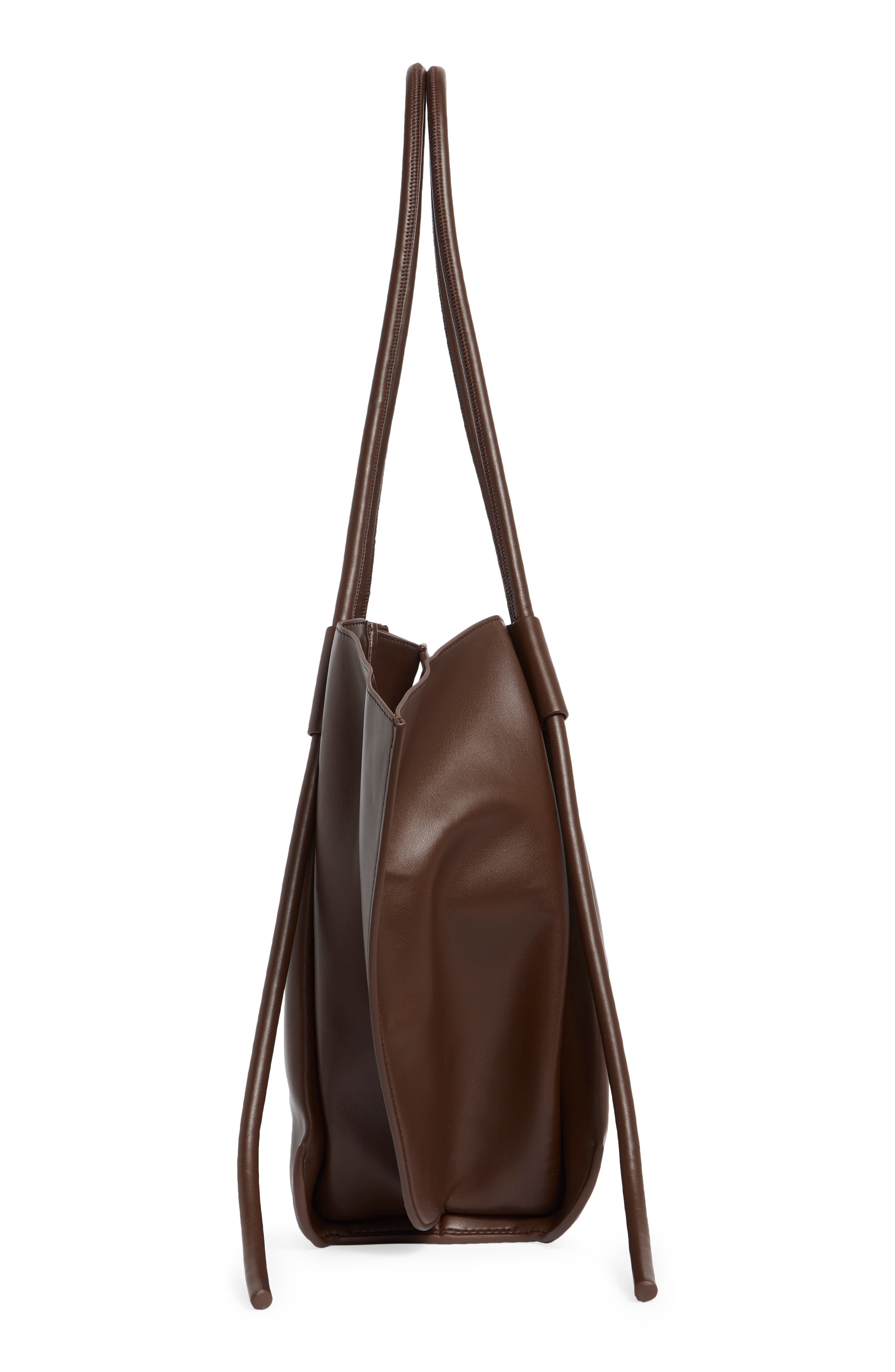 Large Nala Faux Leather Wide Tote, Alternate, color, DEEP BROWN