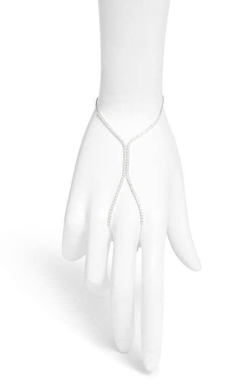Shymi Cubic Zirconia Tennis Hand Chain In Neutral
