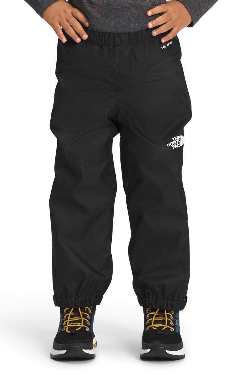 The North Face Kids' Antora Waterproof Packable Recycled Polyester Rain Pants, Alternate, color, Black
