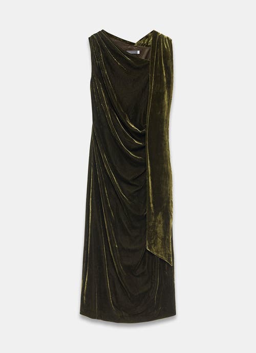 Mint Velvet Velvet Scarf Detail Midi Dress In Black