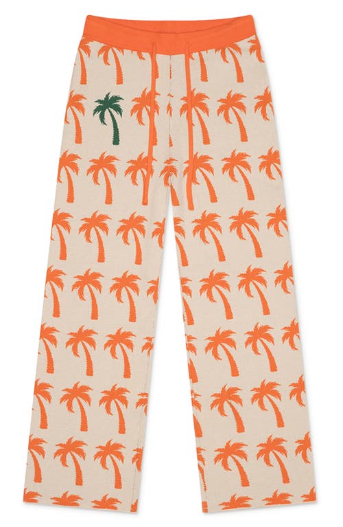 MAVRANS Palms Drawstring Sweater Pants in Orange 