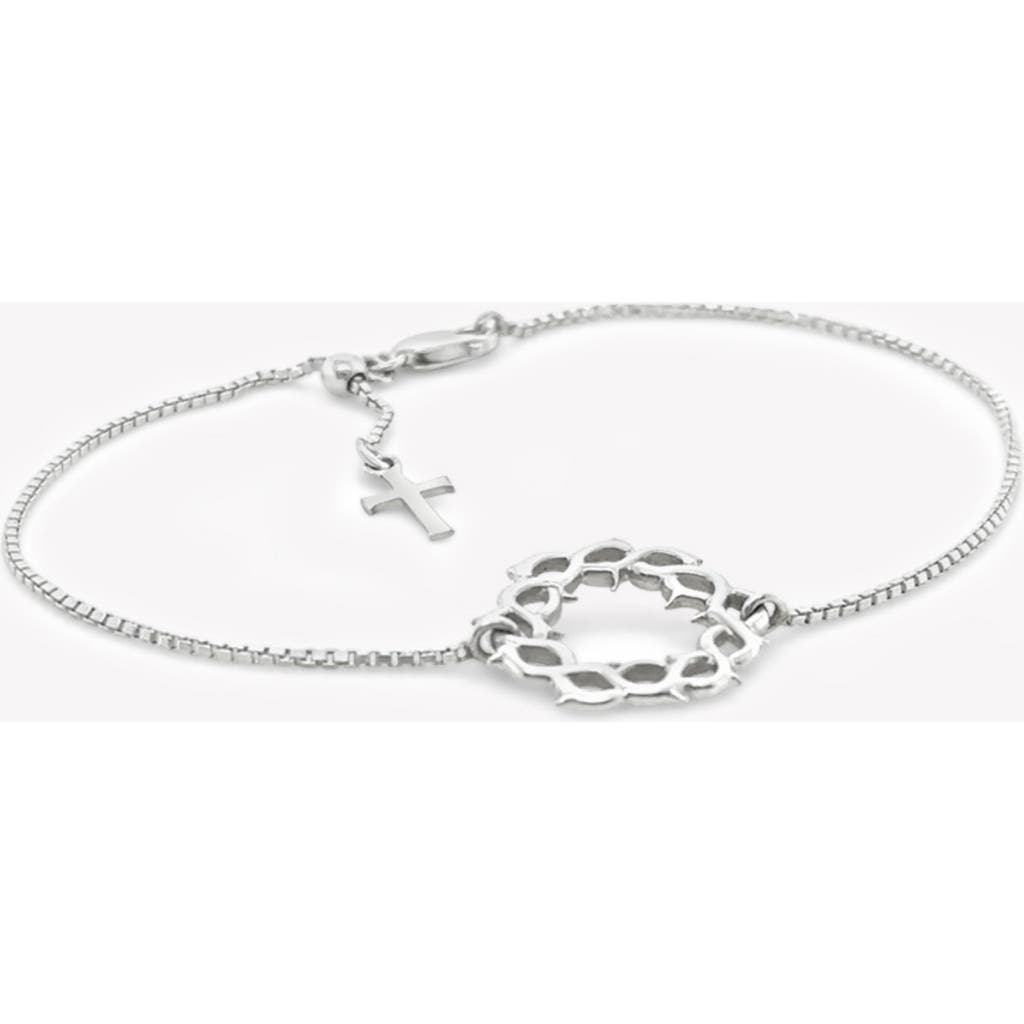 Rizen Jewelry Crown Of Thorns Bracelet In Silver