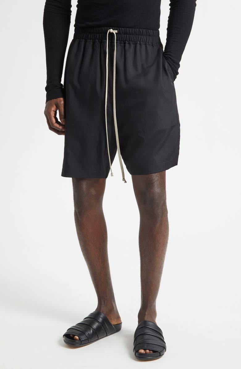 Rick Owens Wool Boxer Shorts, Main, color, Black
