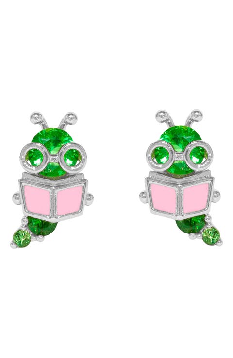 Bookworm Stud Earrings
