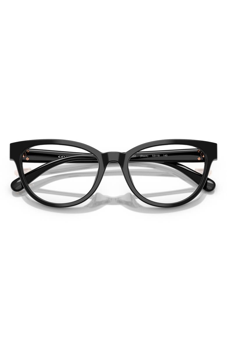 COACH 53mm Pillow Optical Glasses, Alternate, color, Black