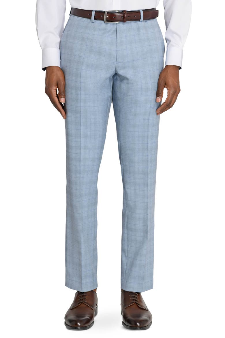 Pearl Plaid Dress Pants, Main, color, GREY