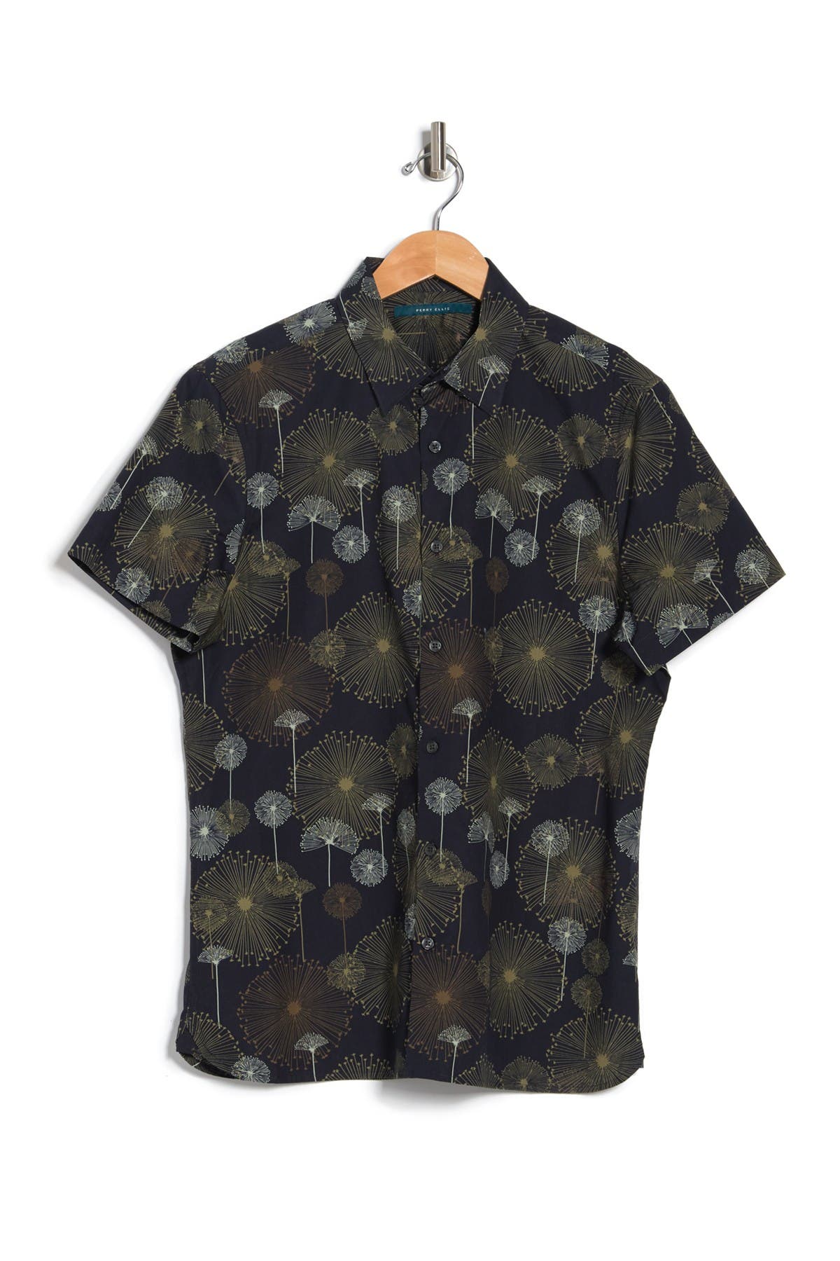 Perry Ellis Short Sleeve Dandelion Print Slim Fit Shirt (Men ...