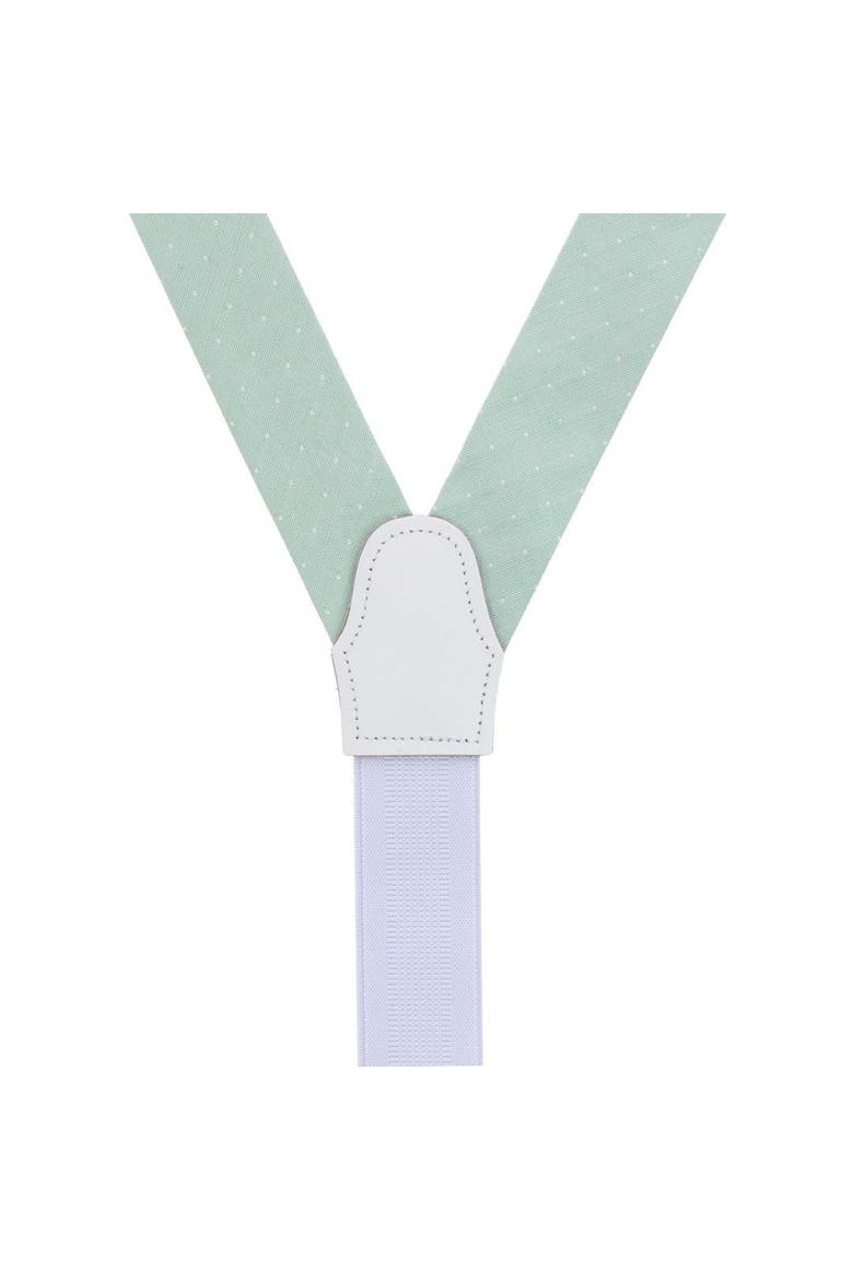 Churchill Chambray Polka Dot Linen Blend Formal End Suspenders, Alternate, color, Light Green with Polka Dots