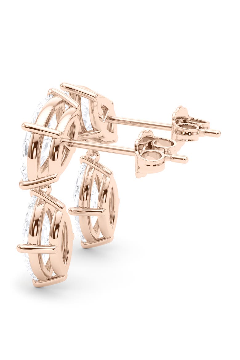 Lab Grown Diamond Twin Marquise Cut Drop Earrings, Alternate, color, 18K ROSE GOLD