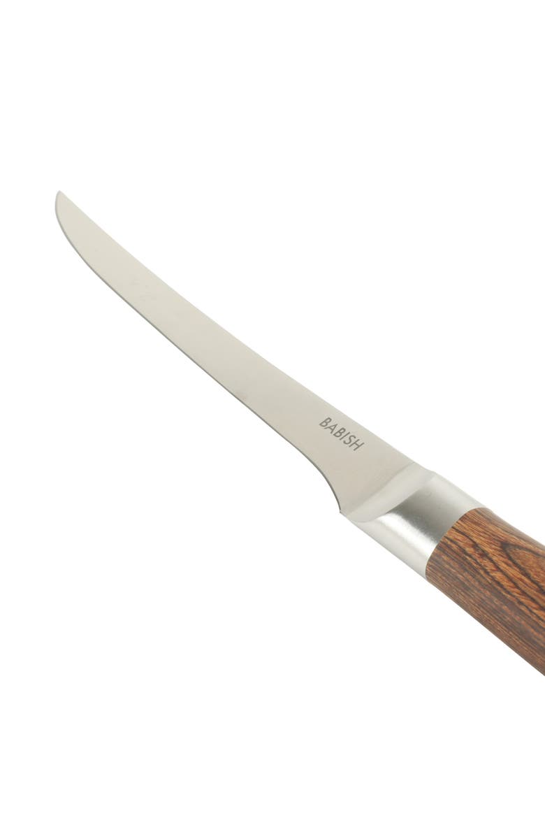 German Stainless Steel Boning and Fillet Knife with Pakka Wood Handle, Alternate, color, Dark Brown