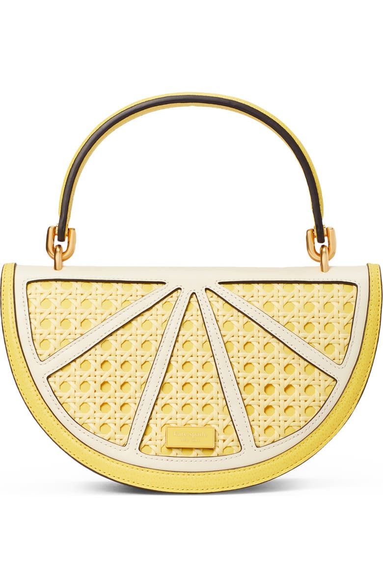Kate Spade New York lemon drop rattan crossbody bag, Main, color,