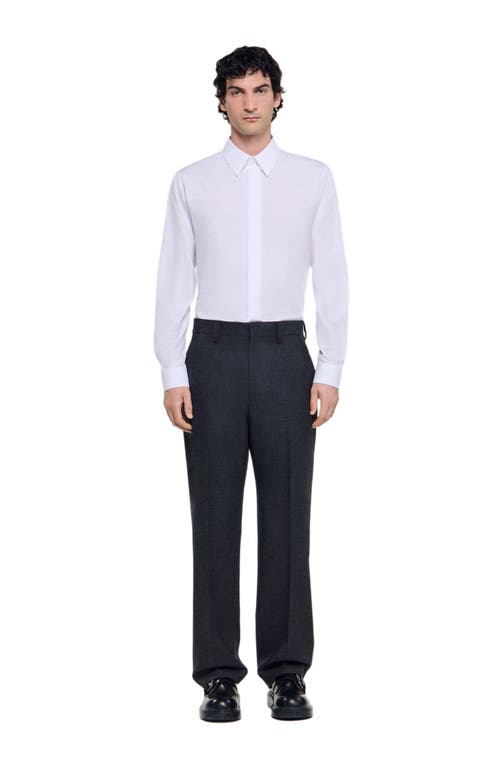 Sandro Wool Suit Trousers In Black
