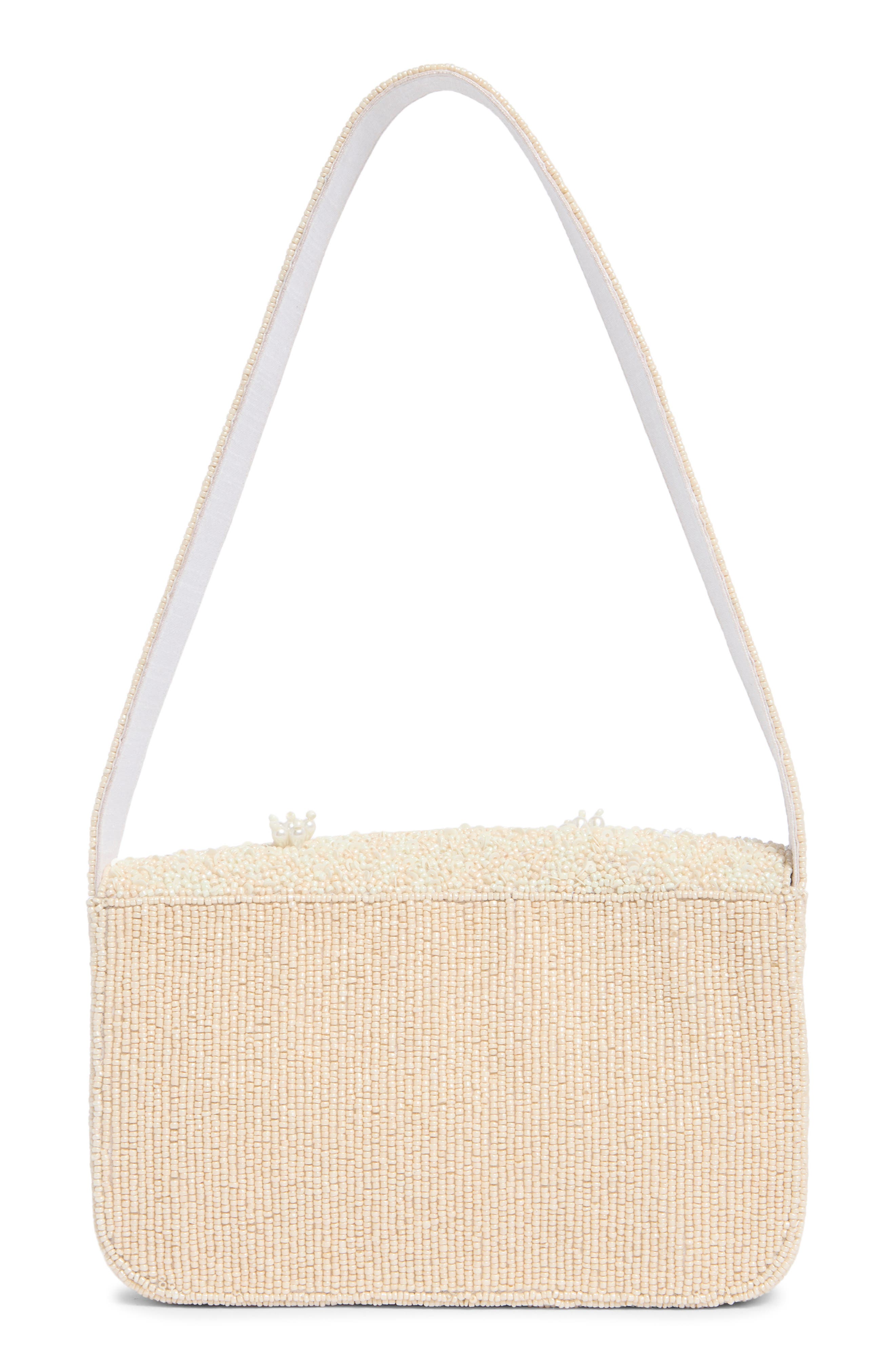 Collection XIIX 3D Flower Beaded Baguette Shoulder Bag, Alternate, color, Ivory