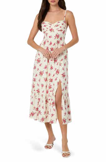 ASTR the Label Floral Pleated Bust Fit & Flare Sundress