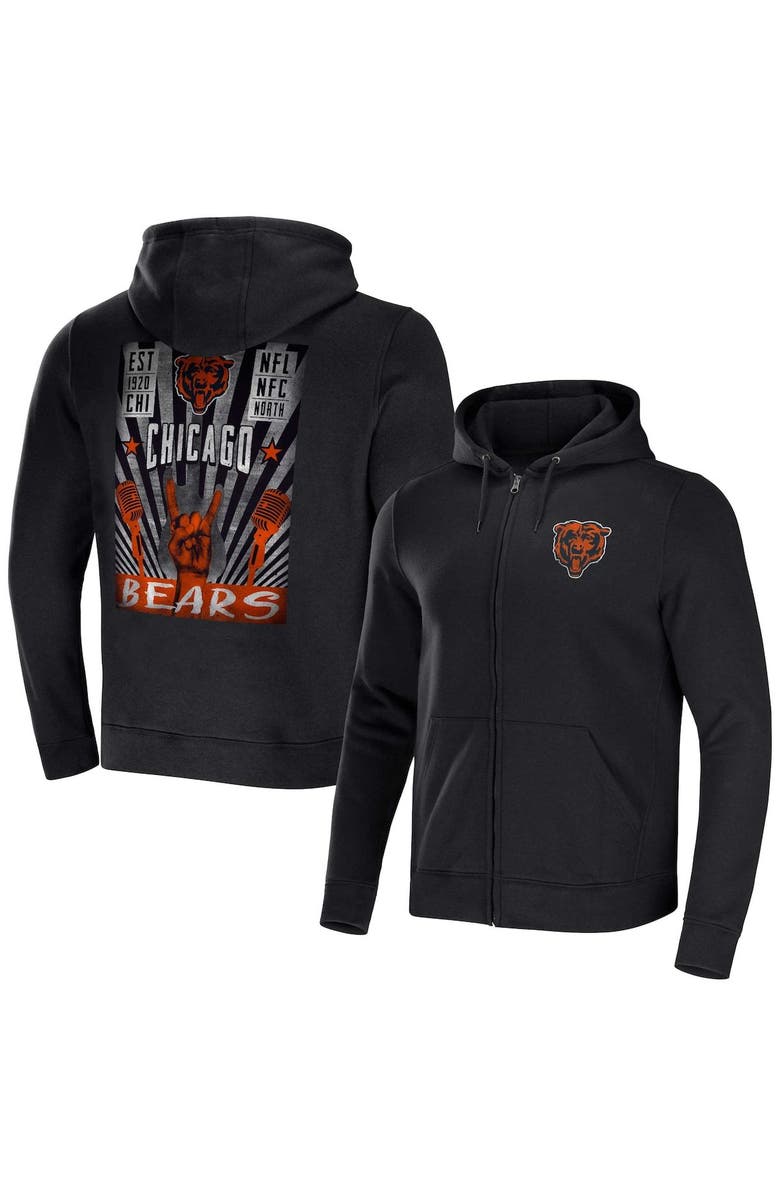 NFL X DARIUS RUCKER Men's NFL x Darius Rucker Collection by Fanatics Black Chicago Bears Rocker Full-Zip Hoodie, Alternate, color, Black