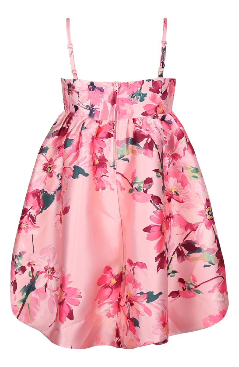 Zunie Kids' Empire Waist Mikado Bubble Party Dress, Alternate, color, Pink Multi