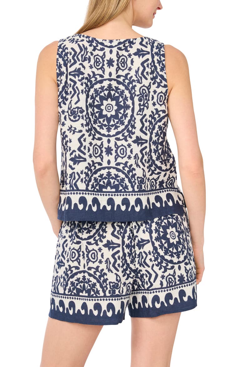 Boarder Print Tank & Shorts Set, Alternate, color, OCEAN BLUE