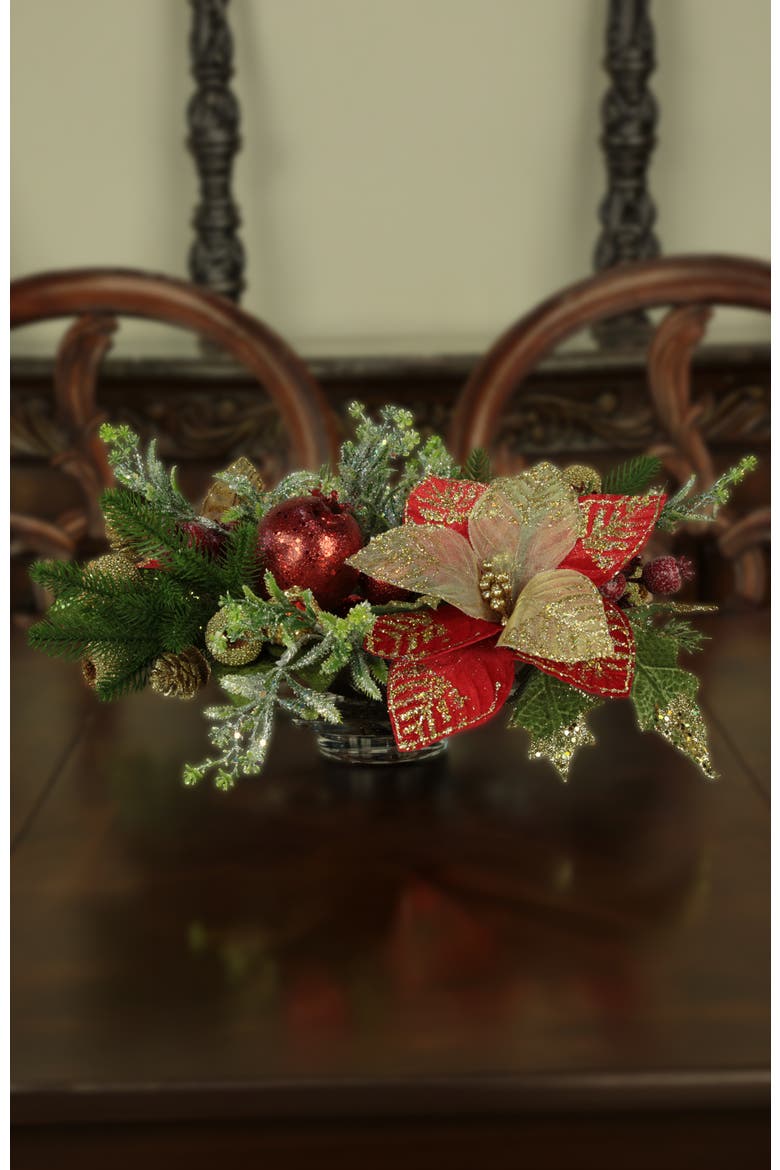 Large Poinsettia Centerpiece, Red, Alternate, color, Red