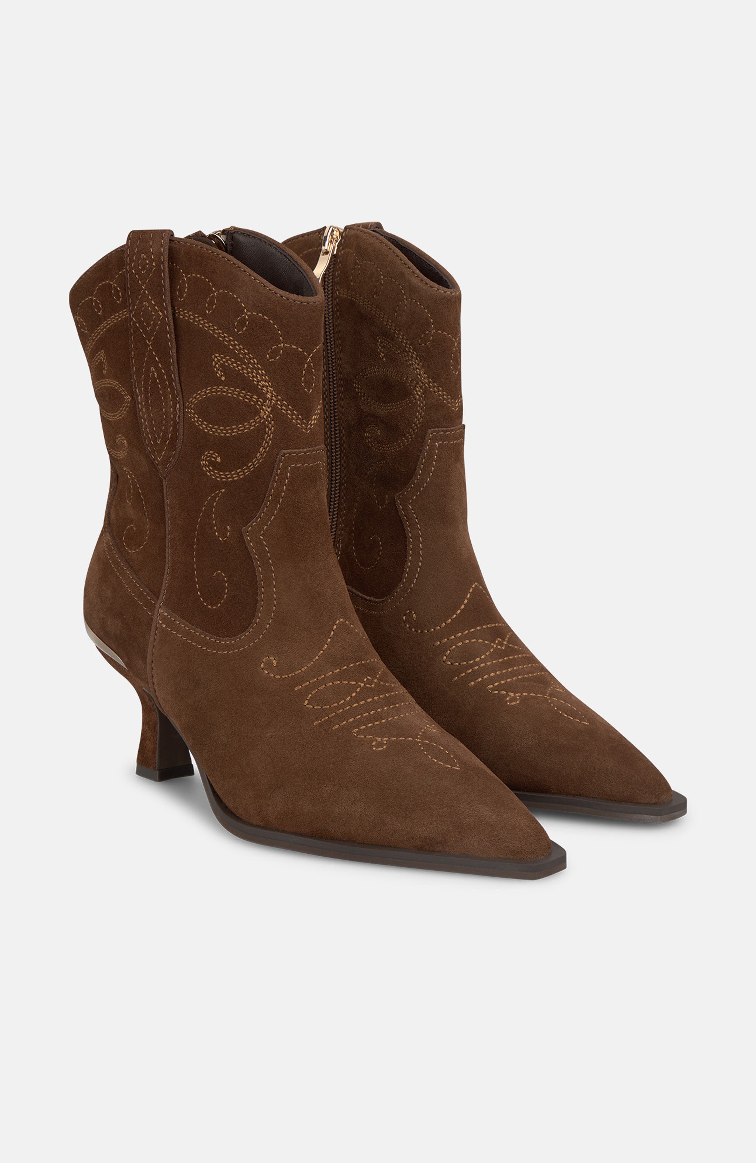 Embroidered Ankle Boot, Main, color, Camel