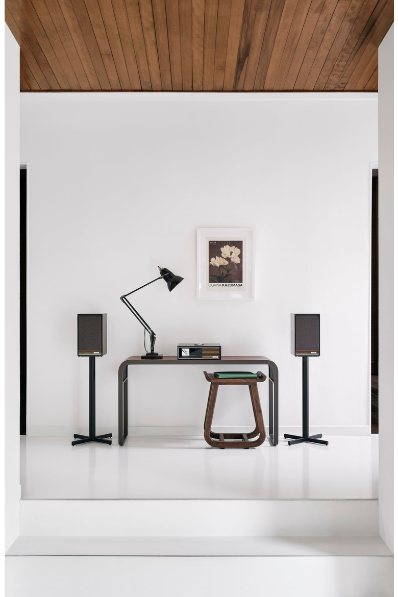 R610 Music Console, Alternate, color, Charcoal / Walnut