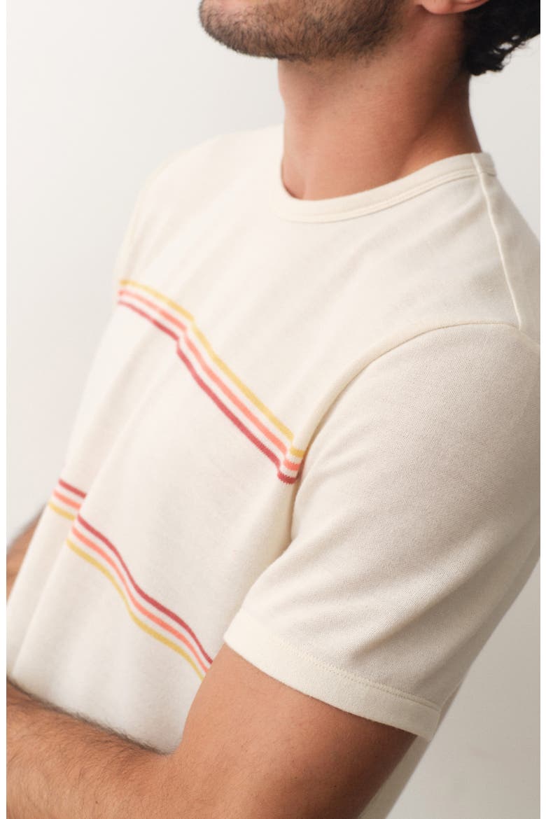 Signature Jacquard Crewneck T-Shirt, Alternate, color, WHITE SUNSET STRIPE
